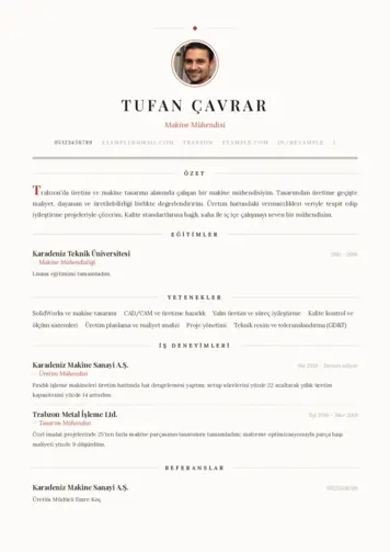 Makine Mühendisi Cv Örnekleri cv indir